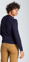 Notting-Hill-Maglia-Girocollo-Uomo-Blu-Maglia-Maniche-Lunghe-Blu