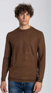 Notting-Hill-Maglia-Girocollo-Uomo-Marrone-Maglia-Maniche-Lunghe-Marrone