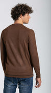 Notting-Hill-Maglia-Girocollo-Uomo-Marrone-Maglia-Maniche-Lunghe-Marrone