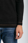 Notting-Hill-Maglia-Girocollo-Uomo-Nera-Maglia-Maniche-Lunghe-Nero