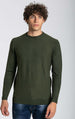 Notting-Hill-Maglia-Girocollo-Uomo-Verde-Lavorata-Maglia-Maniche-Lunghe-Verde-Scuro