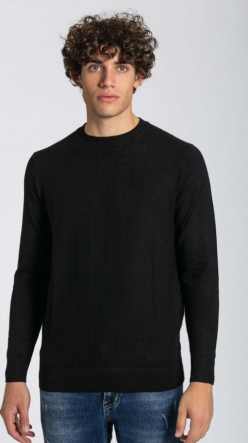 Notting-Hill-Maglia-Uomo-Girocollo-Maniche-Lunghe-Nera