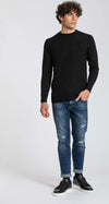 Notting-Hill-Maglia-Uomo-Girocollo-Maniche-Lunghe-Nera