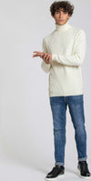 Notting-Hill-Pullover-Dolcevita-Uomo-Bianco-Maglione-Collo-Alto-Bianco