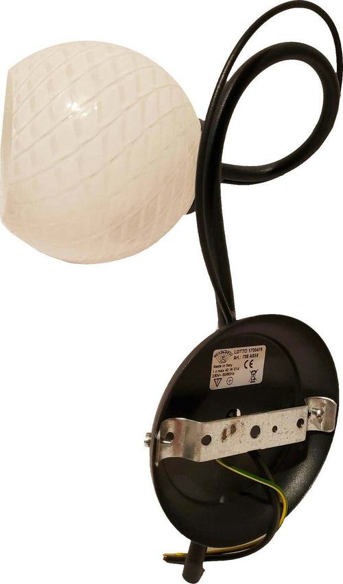 Novecento Applique Arabella Ferro E Vetro Nera Antracite Lampada a Parete Rotonda Vetro Trasparente E Bianco Illuminazione/Illuminazione per interni/Illuminazioni per pareti/Applique Ideart - Valdilana, Commerciovirtuoso.it