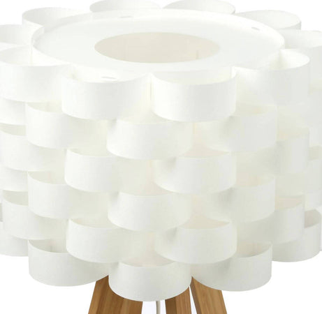 Novecento Lampada Da Tavolo Moki Bianca e Legno Design Moderno Stile Scandinavo Natalie 271 Lampada in Bamboo E Carta Porta Lampada E14 11w Max Illuminazione/Illuminazione per esterni/Lampade da tavolo Ideart - Valdilana, Commerciovirtuoso.it