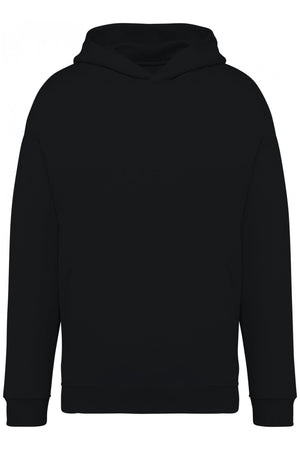 Felpa Oversize Nero Felpa Unisex con Cappuccio Tascone Marsupio Vestibilità Ampia