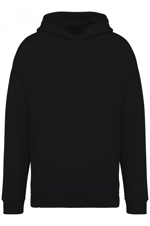 Felpa Oversize Nero Felpa Unisex con Cappuccio Tascone Marsupio Vestibilità Ampia