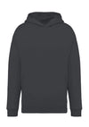 Felpa Oversize Iron Grey Grigio Felpa Unisex con Cappuccio Tascone Marsupio Vestibilità Ampia