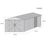 Box in Acciaio Zincato garage deposito attrezzi 360x514cm x h2.32m - 320KG - 18,5mq - BIANCO
