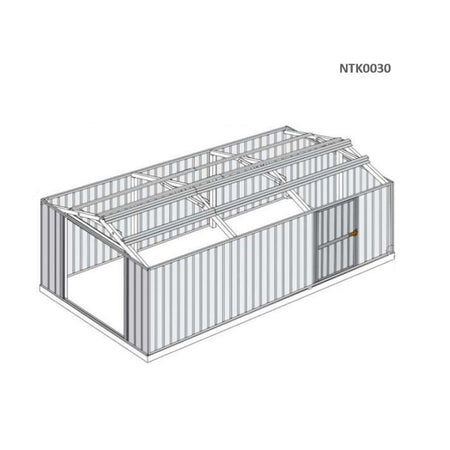 Box in Acciaio Zincato garage deposito attrezzi 360x514cm x h2.32m - 320KG - 18,5mq