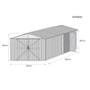 Box garage lamiera deposito in Acciaio Zincato 360x600cm x h2.32m - 346KG - 21,6mq - VERDE