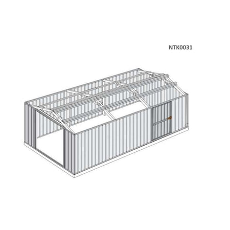 Box garage lamiera deposito in Acciaio Zincato 360x600cm x h2.32m - 346KG - 21,6mq - VERDE
