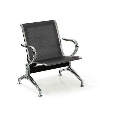 Panca per sala attesa ufficio studio in acciaio a 1 posto - colore nero