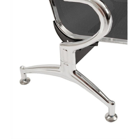 Panca per sala attesa ufficio studio in acciaio a 1 posto - colore nero