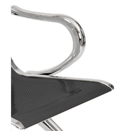 Panca per sala attesa ufficio studio in acciaio a 1 posto - colore nero