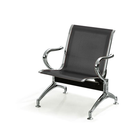 Panca per sala attesa ufficio studio in acciaio a 1 posto - colore nero