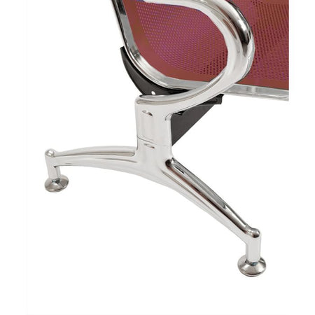 Panca per sala attesa ufficio studio in acciaio a 1 posto - colore rosso