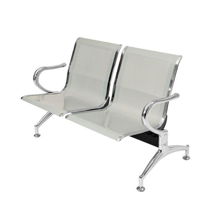 Panca per sala attesa ufficio studio in acciaio a 2 posti