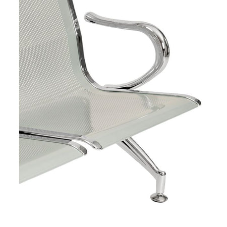 Panca in acciao per sala attesa ufficio studio a 3 posti