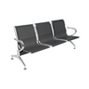 Panca in acciao per sala attesa ufficio studio a 3 posti - colore nero