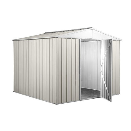 Box in Acciaio Zincato casetta attrezzi in lamiera 276x260cm x h2.12m - 110KG - 7,2mq- BIANCO