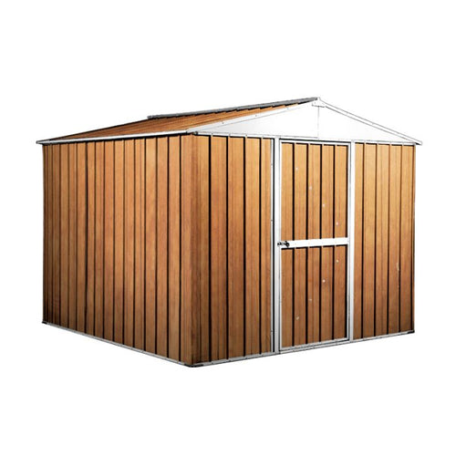 Box lamiera giardino casetta attrezzi in Acciaio Zincato 276x260cm x h2.12m - 110KG - 7,2mq - LEGNO
