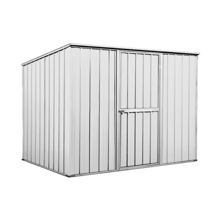 Box in Acciaio Zincato casetta attrezzi da giardino 260x185cm x h1.92 m - 85kg - 4,81mq - BIANCO