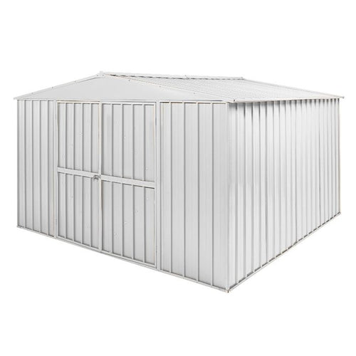 Box in Acciaio Zincato garage attrezzi lamiera 360x3.45cm x h2.12m - 150KG - 12,42mq - BIANCO