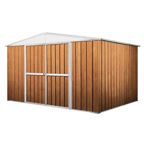 Casetta giardino lamiera Box in Acciaio Zincato 360x345cm x h2.12m - 150KG - 12,42mq - LEGNO