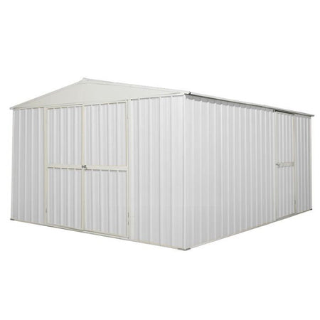 Garage deposito lamiera Box in Acciaio Zincato 360x430cm x h2.10m - 185KG - 15,48mq - BIANCO