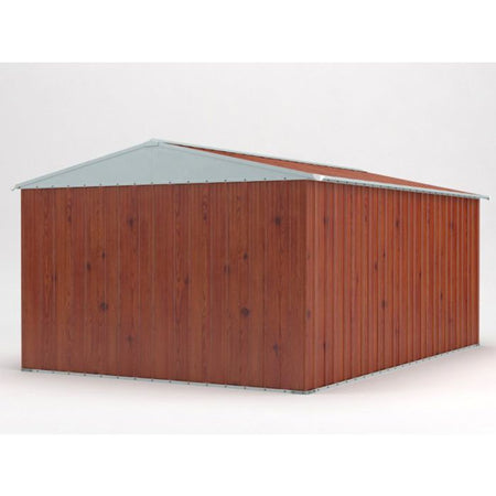 Box giardino attrezzi garage in lamiera di Acciaio Zincata 360x430m x h2.10m - 185KG - 15,48mq - LEGNO