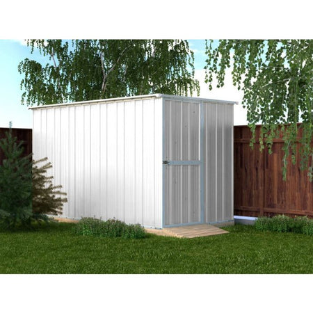 Box in Acciaio Zincato casetta lamiera attrezzi 175x307cm x h1.82m - 95KG - 5,4mq - BIANCO