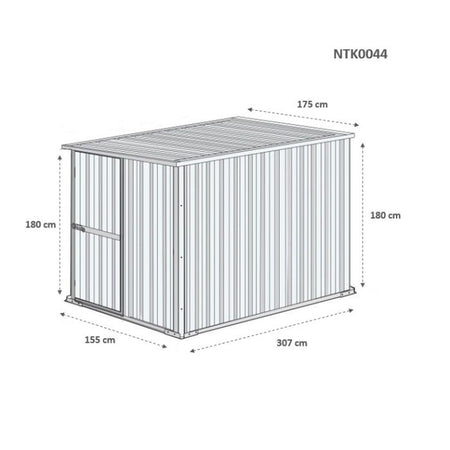 Box giardino casetta attrezzi in Acciaio Zincato 175x307cm x h1.82m - 95KG - 5,4mq - LEGNO