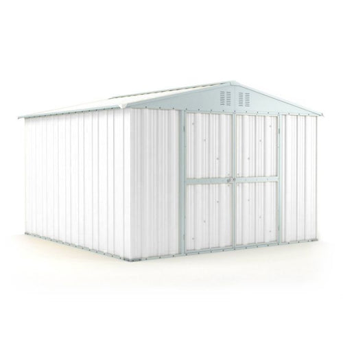 Casetta giardino Box attrezzi in Acciaio Zincato 327x307cm x h2.15m - 145KG - 10,04mq - BIANCO