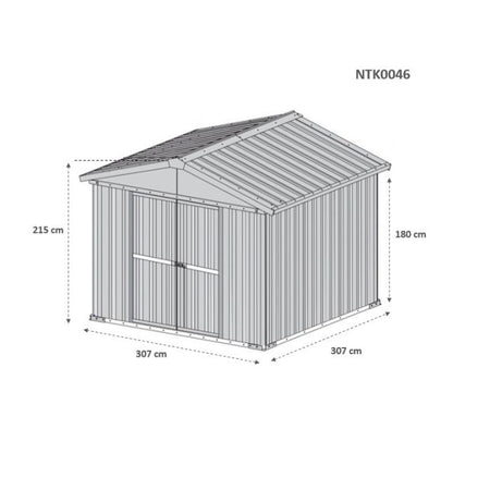 Casetta giardino Box attrezzi in Acciaio Zincato 327x307cm x h2.15m - 145KG - 10,04mq - BIANCO