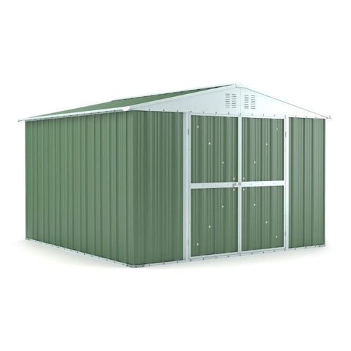 Box lamiera giardino casetta attrezzi in Acciaio Zincato 327x307cm x h2.15m - 145KG - 10,04mq - VERDE