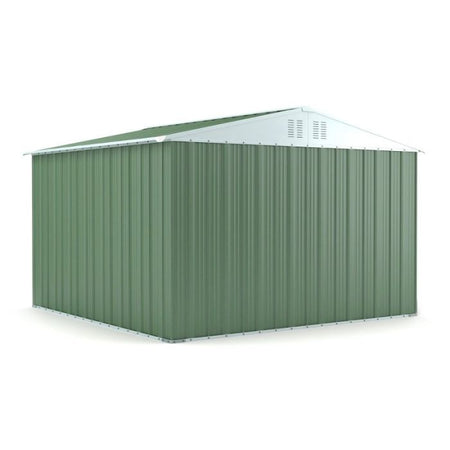 Box lamiera giardino casetta attrezzi in Acciaio Zincato 327x307cm x h2.15m - 145KG - 10,04mq - VERDE