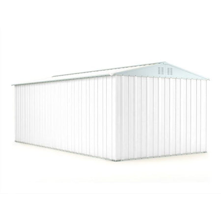 Box in lamiera garage auto Acciaio Zincato 327x611cm x h2.35m - 346KG - 19,98mq - BIANCO