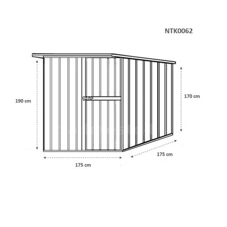 Box lamiera attrezzi casetta giardino in Acciaio Zincato 175x185cm x h1.92m - 70KG - 2,92mq - BIANCO