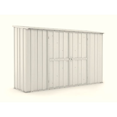 Casetta giardino Box in lamiera di Acciaio Zincato 307x100cm x h1.92m - 75KG - 3.07mq - BIANCO
