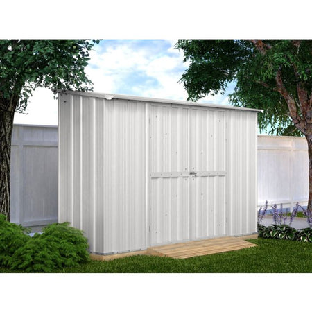 Casetta giardino Box in lamiera di Acciaio Zincato 307x100cm x h1.92m - 75KG - 3.07mq - BIANCO