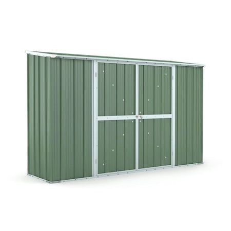Box in Acciaio Zincato casetta attrezzi giardino 307x100cm x h1.92m - 75KG - 3.07mq - VERDE