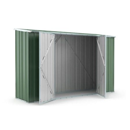 Box in Acciaio Zincato casetta attrezzi giardino 307x100cm x h1.92m - 75KG - 3.07mq - VERDE