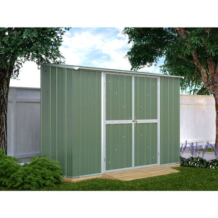 Box in Acciaio Zincato casetta attrezzi giardino 307x100cm x h1.92m - 75KG - 3.07mq - VERDE