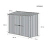 Box in Acciaio Zincato casetta attrezzi giardino 307x100cm x h1.92m - 75KG - 3.07mq - VERDE