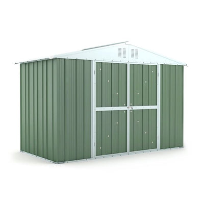 Box attrezzi casetta lamiera giardino in Acciaio Zincato 327x155cm x h2.15m - 114KG - 5.06mq - VERDE