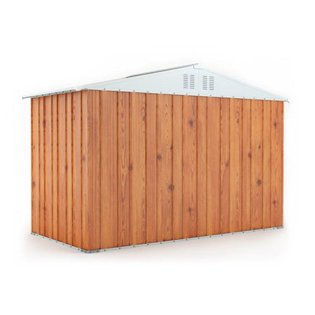 Box in lamiera casetta attrezzi giardino Acciaio Zincato 327x155cm x h2.15m - 114KG - 5.06mq - LEGNO