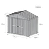 Box in lamiera casetta attrezzi giardino Acciaio Zincato 327x155cm x h2.15m - 114KG - 5.06mq - LEGNO