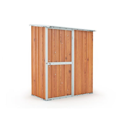 Casetta da giardino in lamiera zincata box acciaio 155x100cm x h 192cm - 50kg - 1,55mq - LEGNO